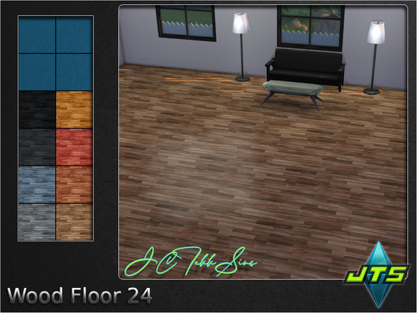 Sims 4 — Wood Floor 24 by JCTekkSims — Shiny wood flooring with 8 different colors to choose from.