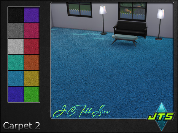 Sims 4 — Carpet 2 by JCTekkSims — Colorful carpet with 12 colors to choose from.