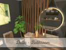 Sims 4 — Delia - Bathroom - TSR CC only by 1990Evi — Modern bathroom in black and with wooden accents. The flooring
