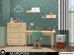 Sims 4 — Ailuropoda Kids Study by wondymoon — Ailuropoda Kids Study! Have fun! - Set Contains * Desk * Desk Chair * Desk