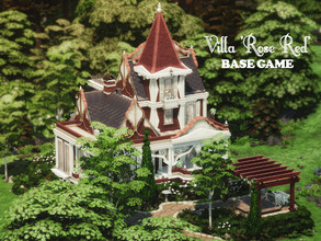 Sims 4 — Villa 'Rose Red' by VirtualFairytales — This small Basegame villa gets a special look from the ornaments it is
