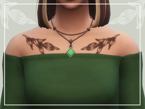Sims 4 — Collarbone tattoo 2 by thecellabration — simple symmetrical collarbone tattoo