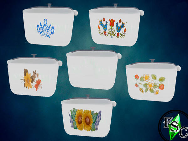 Sims 4 — Corningware Collection - Tall Square Casserole - Glass Lid by FloridaySimsCreations — This is 1 item (6