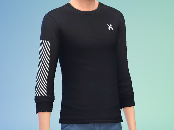 Sims 4 — Excision x Nike Shirt by genonint — Excision x Nike Collab, black or white for males with rolled sleeves