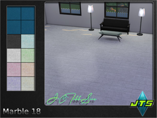 Sims 4 — Marble 18 by JCTekkSims — Glossy marble floor with 8 colors to choose from.