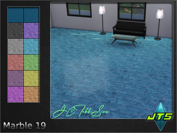 Sims 4 — Marble 19 by JCTekkSims — Glossy marble floor with 10 color swatches.