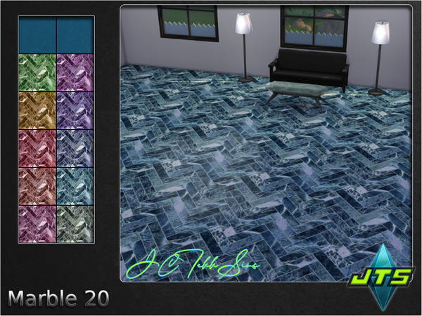Sims 4 — Marble 20 by JCTekkSims — Marble flooring with a beautiful design. Comes with 10 colors.