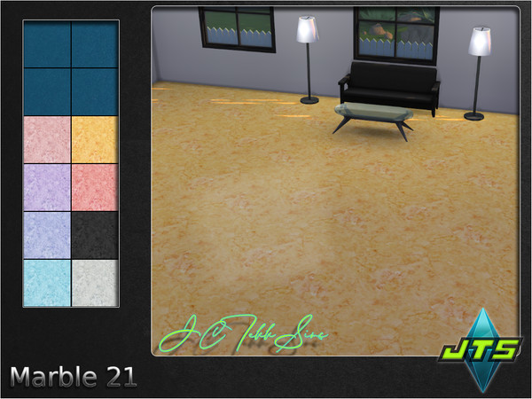 Sims 4 — Marble 21 by JCTekkSims — Shiny marble floor with 8 colors to choose from.