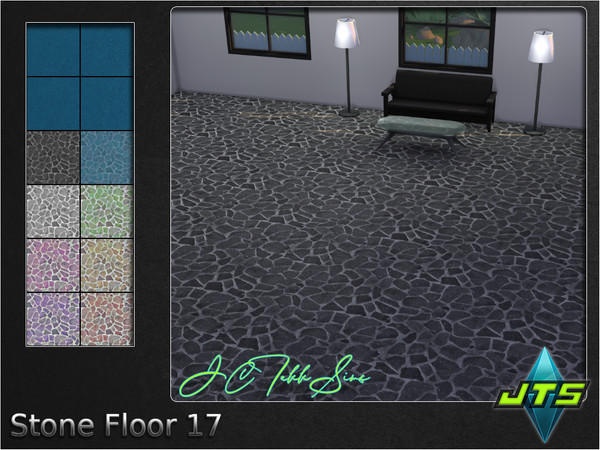 Sims 4 — Stone Floor 17 by JCTekkSims — Set stone floor with 8 different colors to choose from.