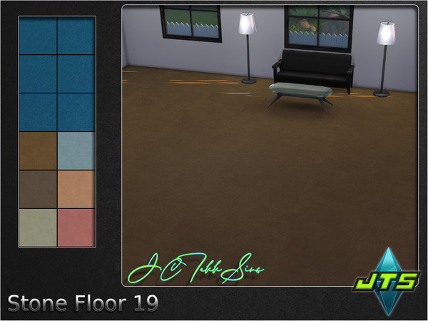 Sims 4 — Stone Floor 19 by JCTekkSims — Solid stone floor with 6 colors.