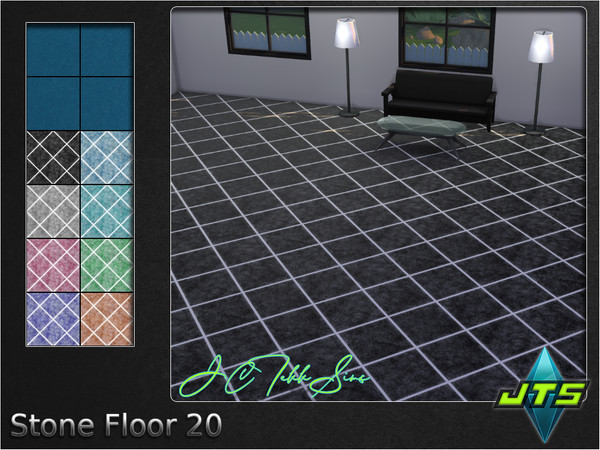 Sims 4 — Stone Floor 20 by JCTekkSims — Set stone floor with 8 colors to choose from.