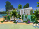 Sims 4 — Beach Villa by SpaceCherry_ — This is Beach Modern Villa 40X30 with the hot tub on the roof. It has 2 bedrooms,