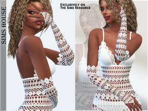 Sims 4 — Lace gloves by Sims_House — Lace gloves 18 color options. Women's lace gloves. Color match with lace one-piece