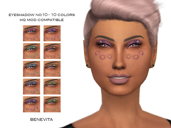 Sims 4 — Eyeshadow No10 [HQ] by Benevita — Eyeshadow No10 HQ Mod Compatible 10 Colors I hope you like!