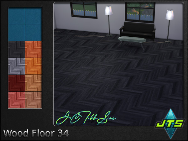 Sims 4 — Wood Floor 34 by JCTekkSims — Styled wood floor with 8 different colors.