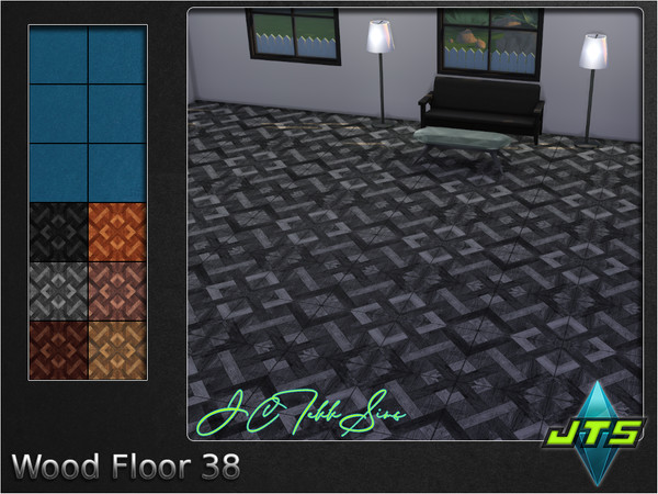 Sims 4 — Wood Floor 38 by JCTekkSims — Older style wood floor with 6 different swatches.