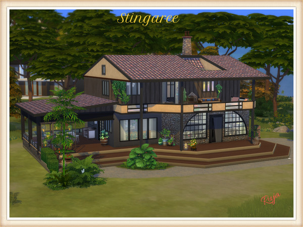 Sims 4 — Stingaree by ruja2 — Stingaree a home for a large family. Three bedrooms Three bathrooms Kitchen, dining room,