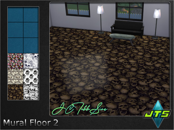 Sims 4 — Mural Floor 2 by JCTekkSims — Shiny mural floor with 6 different colors.