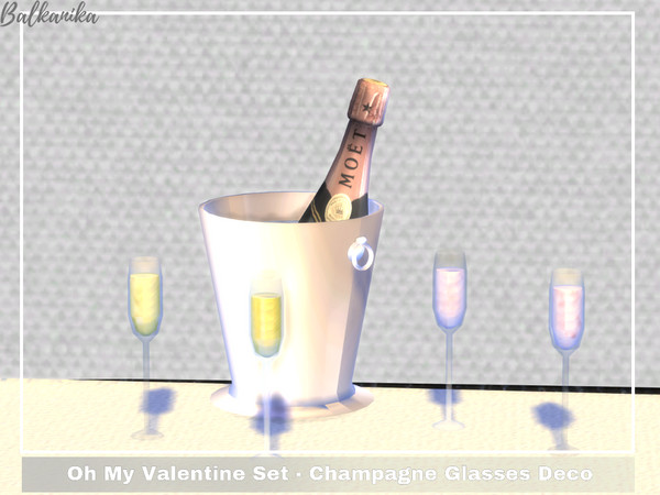 Sims 4 — Oh My Valentine - Champagne Glasses Deco by Balkanika — Champagne Glasses decoration part of the Oh My Valentine