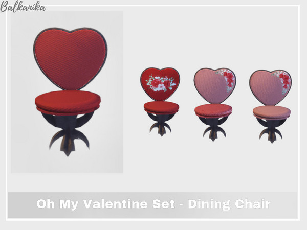Sims 4 — Oh My Valentine - Dining Chair by Balkanika — Dining chair part of the Oh My Valentine Set comes in 4 colors.