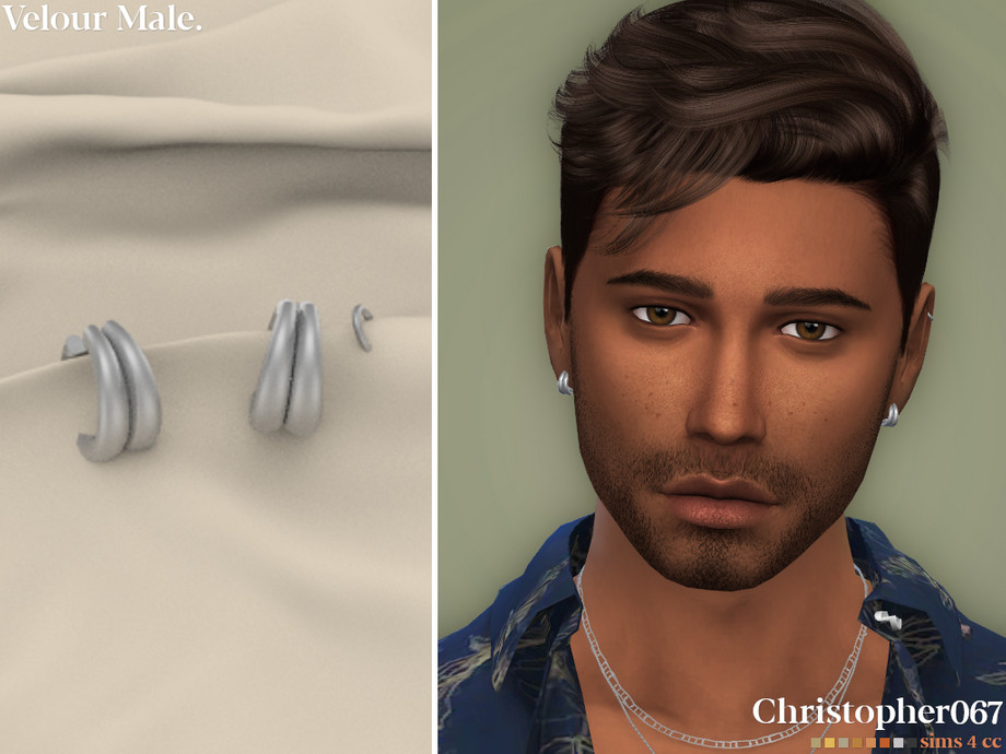 The Sims Resource - Velour Earrings Male