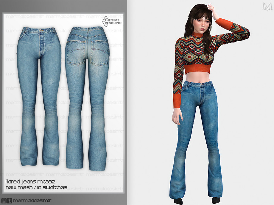 The Sims Resource Flared Jeans Mc332