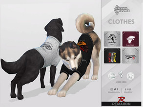 Sims 4 — GOT Shirt 01 for Large Dogs by remaron — GOT Shirt for large dogs in The Sims 4 -10 Swatches available -Custom