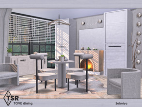 Sims 4 — Tove Dining by soloriya — A set of modern furniture for dining rooms. Includes 10 objects: --blinds, --cabinet,