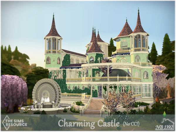 Sims 4 — Charming Castle (No CC!) by nobody13922 — An enchanting castle full of magic and color. It features 3 bedrooms,