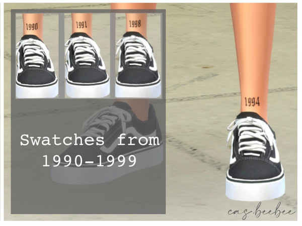Sims 4 — 90s Baby Tattoo by Bibiie5104 — A little tattoo with the Year of birth from the 90s babys. - Swatches