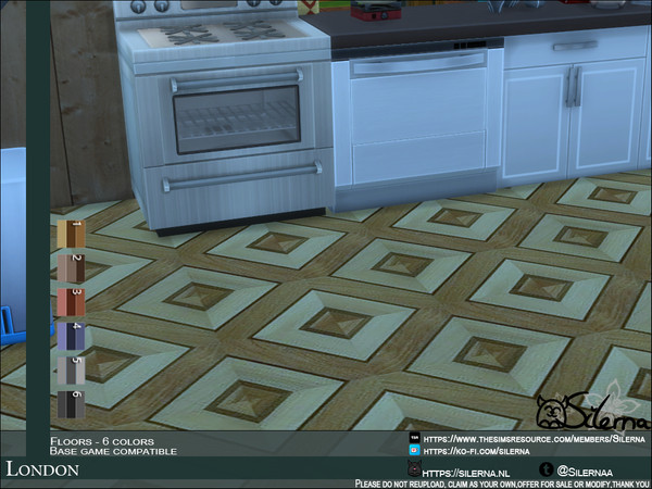 Sims 4 — London by Silerna — - Basegame compatible - Flooring - Wood - 6 different colors - Please do not reupload, claim