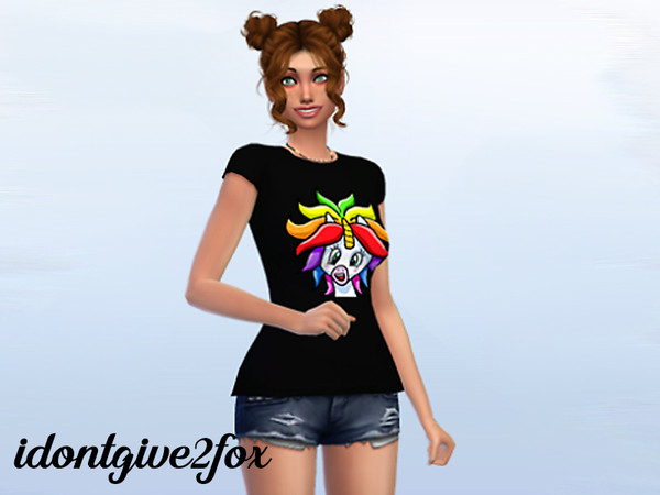 Sims 4 — Unicorn T-shirts  by AimeeDMay — 13 colors of T-shirts for teens, young adults, adults, and elders. Colorful,