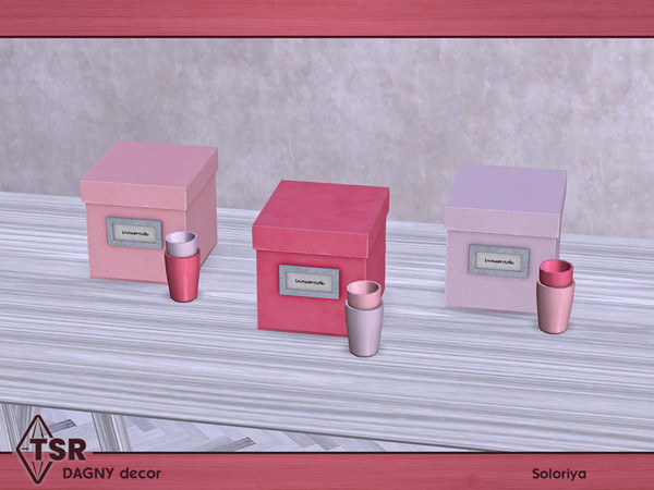 Sims 4 — Dagny Decor. Office Box with Cups by soloriya — Office box with two cups in one mesh. Part of Dagny Decor set. 3