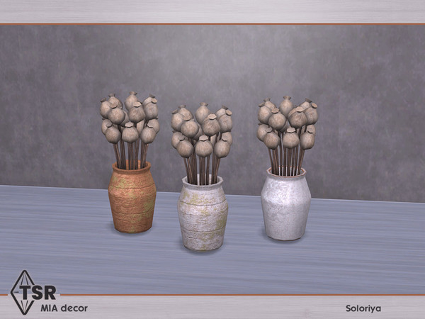 Sims 4 — Mia Decor. Plant by soloriya — Plant. Part of Mia Decor set. 3 color variations. Category: Decorative - Clutter.