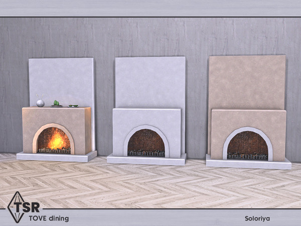 Sims 4 — Tove Dining. Fireplace by soloriya — Functional fireplace. Part of Tove Dining set. 8 color variations.