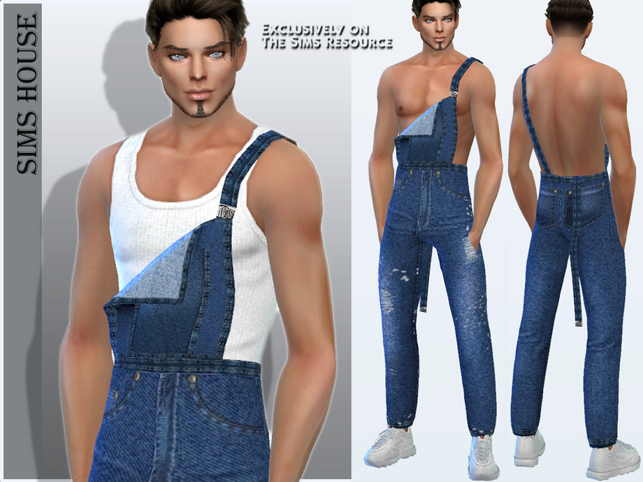 Fashion Street High-waisted Men's Strap Pants 2023 Summer Casual Male Denim  Jumpsuit Button Splicing Straight
