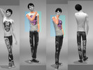 Sims 4 — Dollskill x DC - Gotham Tank Top - Male v2 by Vexic929 — A Simlish version of the tank top from the Dollskill x