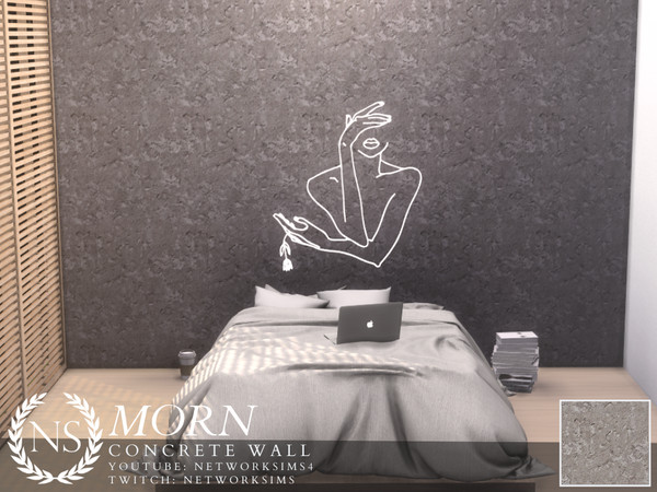 Sims 4 — Morn Concrete Wall by networksims — A grey concrete wall.
