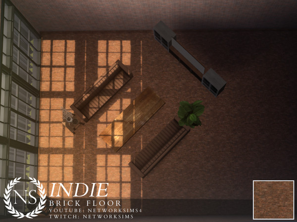 Sims 4 — Indie Brick Floor by networksims — An orange brick floor.