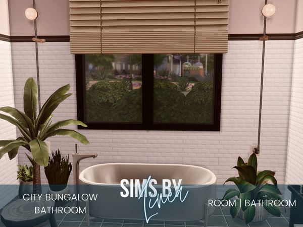 Sims 4 — City Bungalow Bathroom by SIMSBYLINEA — With a slight feminine touch, hints of pink and lots of plants, this