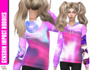 Sims 4 — Genshin Impact Gaming Hoodie (Base Game) by playwhatever — Hoodies featuring Genshin Impact heroes in colorful