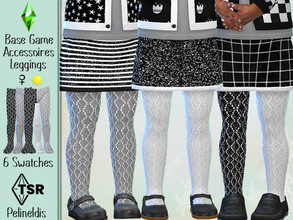 Sims 4 — Black and White Knit Tights by Pelineldis — Some cute knitted tights in black and white for toddler girls in six