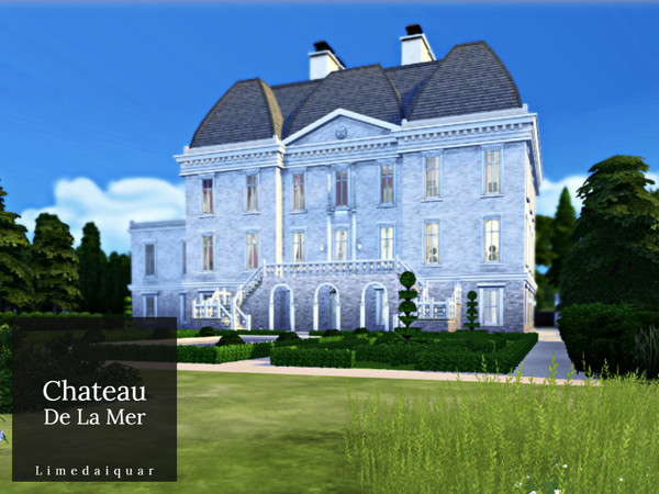 Sims 4 — Chateau De La Mer by Limedaiquar — Chateau De La Mer Is a large chateauesque mansion set in a dense forest. It