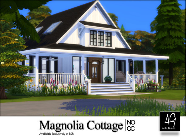 Sims 4 — Magnolia Cottage  by ALGbuilds — Magnolia Cottage - No Custom Content Used, is a 3 to 4 bedroom, 3 bath cottage