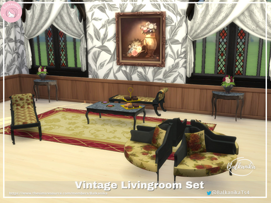 The Sims Resource - Vintage Livingroom Set