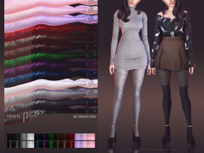 Sims 4 — Tights Milan by HelgaTisha — 2 types 26 swatches all genders base game compatible