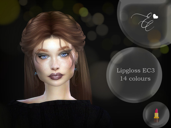 Sims 4 — Lipgloss EC3 by Elegant_Creations — Beautiful Lipgloss EC3 in 14 colours for base game For fem and males Hq
