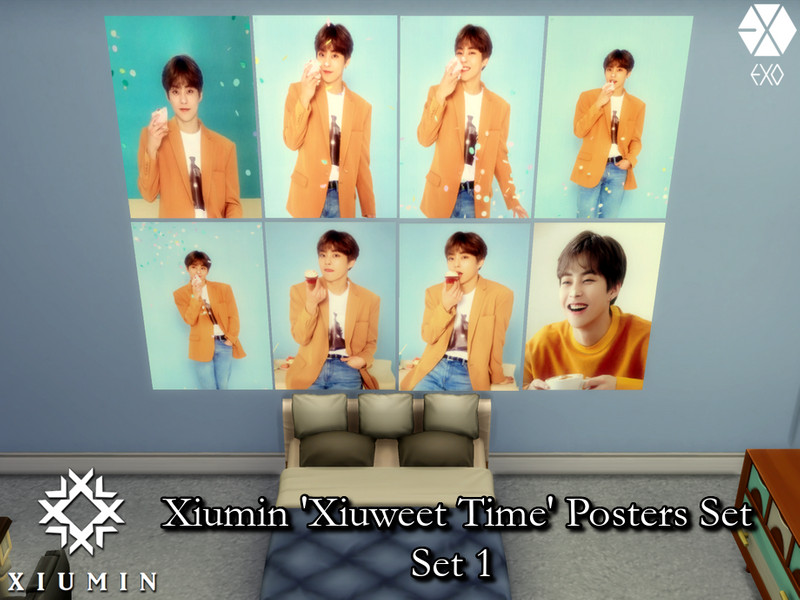 Sims 4 Xiumin(EXO) 'Xiuweet Time' Posters Set 1 by PhoenixTsukino