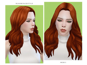 Sims 4 — Bloom Hairstyle by -Merci- — New Maxis Match Hairstyle for Sims4. -24 EA Colours. -For female, teen-elder. -Base