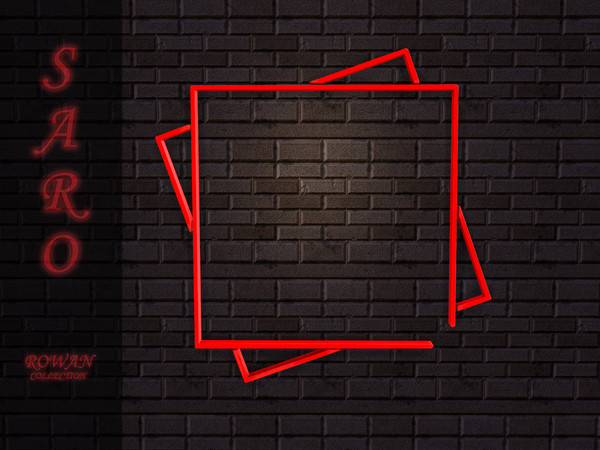 Sims 4 — SAROrowan neon squares by SSR99 — A square wall sign, fill it or leave it empty regardless it's gonna look